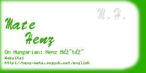 mate henz business card